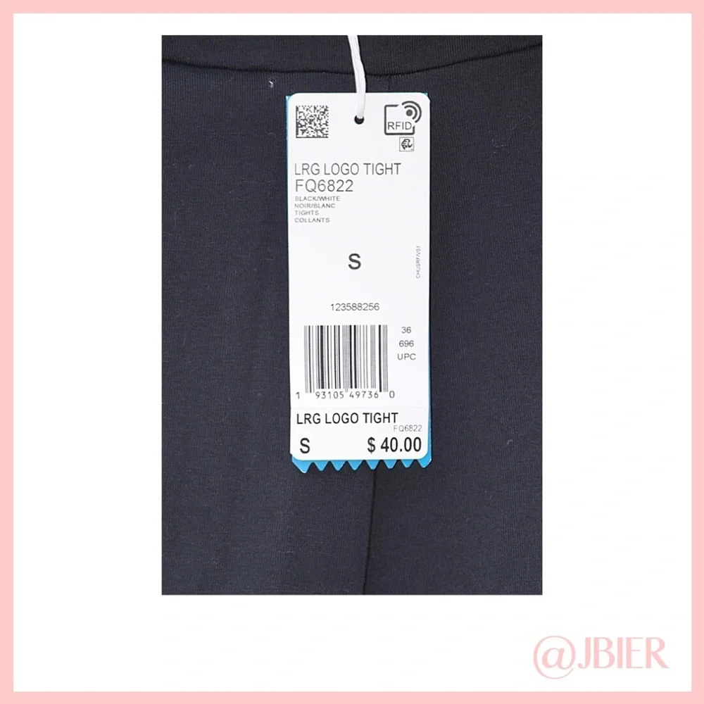 Adidas Black Logo Leggings - Picture 10 of 10